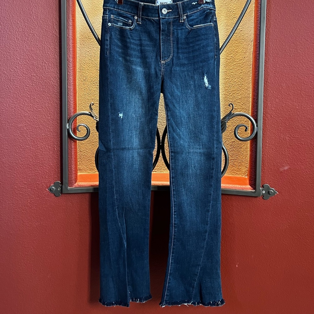 Dark Blue Paige Straight Jeans